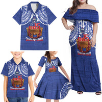 Toa Samoa Rugby Family Matching Off Shoulder Maxi Dress and Hawaiian Shirt 685 Pride Tanoa Ula Fala LT14 - Polynesian Pride