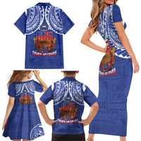Toa Samoa Rugby Family Matching Short Sleeve Bodycon Dress and Hawaiian Shirt 685 Pride Tanoa Ula Fala - Polynesian Pride