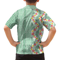 Menthol Green Aloha Hawaii Tiki Hawaiian Shirt Tropical Plumeria - Seamless Style