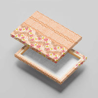 Orange Chiffon Aloha Hawaii Tiki Canvas Wall Art Tropical Plumeria - Seamless Style