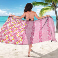 Pastel Magenta Aloha Hawaii Tiki Sarong Tropical Plumeria - Seamless Style