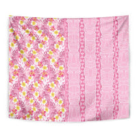 Pastel Magenta Aloha Hawaii Tiki Tapestry Tropical Plumeria - Seamless Style