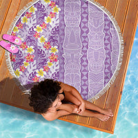 Lush Lilac Aloha Hawaii Tiki Beach Blanket Tropical Plumeria - Seamless Style
