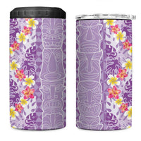 Lush Lilac Aloha Hawaii Tiki 4 in 1 Can Cooler Tumbler Tropical Plumeria - Seamless Style
