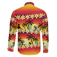 Tropical Islands Sunset Hawaii Family Matching Mermaid Dress and Hawaiian Shirt Go Surfing With Hula Girl - Summer Vibes LT14 - Polynesian Pride