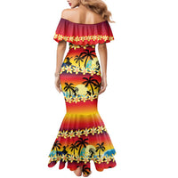 Tropical Islands Sunset Hawaii Family Matching Mermaid Dress and Hawaiian Shirt Go Surfing With Hula Girl - Summer Vibes LT14 - Polynesian Pride