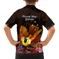 Gude Hi Hai Papua New Guinea Kid Hawaiian Shirt Motuan PNG Raggiana Bird of Paradise Tropical Vibes LT14 - Polynesian Pride