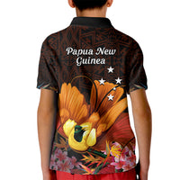 Gude Hi Hai Papua New Guinea Kid Polo Shirt Motuan PNG Raggiana Bird of Paradise Tropical Vibes LT14 - Polynesian Pride