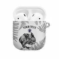 Custom New Zealand Kiwi Football AirPods Case Aotearoa Silver Fern LT14 White - Polynesian Pride