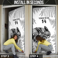 Custom New Zealand Kiwi Football Door Cover Aotearoa Silver Fern - Polynesian Pride