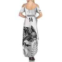 Custom New Zealand Kiwi Football Family Matching Summer Maxi Dress and Hawaiian Shirt Aotearoa Silver Fern LT14 - Polynesian Pride