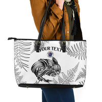 Custom New Zealand Kiwi Football Leather Tote Bag Aotearoa Silver Fern LT14 - Polynesian Pride