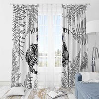 Custom New Zealand Kiwi Football Window Curtain Aotearoa Silver Fern