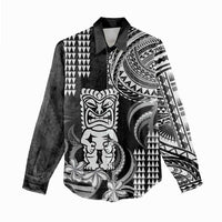 Hawaii Ku God Women Casual Shirt Kakau Mix Polynesian Tattoo