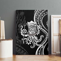 Black Hawaii Kanaloa God Canvas Wall Art Hawaiian Octopus
