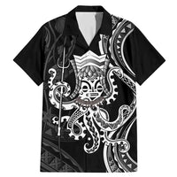 Black Hawaii Kanaloa God Family Matching Mermaid Dress and Hawaiian Shirt Hawaiian Octopus LT14 Dad's Shirt - Short Sleeve Black - Polynesian Pride