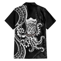 Black Hawaii Kanaloa God Family Matching Tank Maxi Dress and Hawaiian Shirt Hawaiian Octopus LT14 - Polynesian Pride