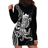 Black Hawaii Kanaloa God Hoodie Dress Hawaiian Octopus