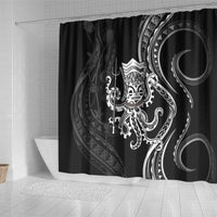 Black Hawaii Kanaloa God Shower Curtain Hawaiian Octopus
