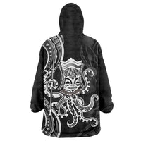 Black Hawaii Kanaloa God Wearable Blanket Hoodie Hawaiian Octopus