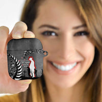 New Zealand ANZAC Day AirPods Case 25th April Silver Fern With Poppy - Polynesian Pride