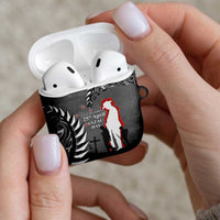New Zealand ANZAC Day AirPods Case 25th April Silver Fern With Poppy LT14 - Polynesian Pride
