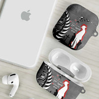 New Zealand ANZAC Day AirPods Case 25th April Silver Fern With Poppy LT14 - Polynesian Pride