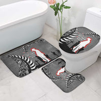 New Zealand ANZAC Day Bathroom Set 25th April Silver Fern With Poppy - Polynesian Pride