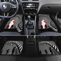 New Zealand ANZAC Day Car Mats 25th April Silver Fern With Poppy