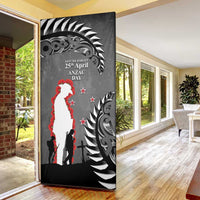 New Zealand ANZAC Day Door Cover 25th April Silver Fern With Poppy - Polynesian Pride