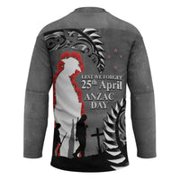 New Zealand ANZAC Day Hockey Jersey 25th April Silver Fern With Poppy LT14 - Polynesian Pride