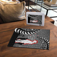 New Zealand ANZAC Day Puzzle 25th April Silver Fern With Poppy - Polynesian Pride