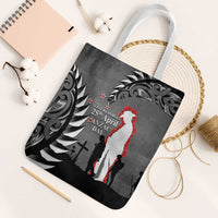 New Zealand ANZAC Day Tote Bag 25th April Silver Fern With Poppy - Polynesian Pride