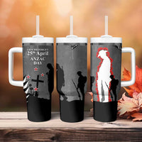 New Zealand ANZAC Day Tumbler With Handle 25th April Silver Fern With Poppy LT14 - Polynesian Pride