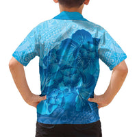 Aloha Hawaii Molokai Island Family Matching Off Shoulder Short Dress and Hawaiian Shirt Hibiscus Tribal Honu Hawaiian Tattoo