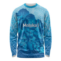 Aloha Hawaii Molokai Island Long Sleeve Shirt Hibiscus Tribal Honu Hawaiian Tattoo