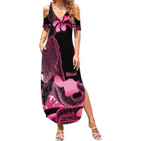 Aloha Hawaii Maui Family Matching Summer Maxi Dress and Hawaiian Shirt Valley Isle Humpback Whale Black