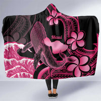 Aloha Hawaii Maui Hooded Blanket Valley Isle Humpback Whale Black