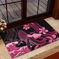 Aloha Hawaii Maui Rubber Doormat Valley Isle Humpback Whale Black