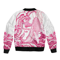 Aloha Hawaii Maui Bomber Jacket Valley Isle Humpback Whale White