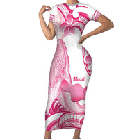 Aloha Hawaii Maui Family Matching Short Sleeve Bodycon Dress and Hawaiian Shirt Valley Isle Humpback Whale White