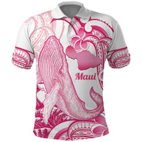 Aloha Hawaii Maui Polo Shirt Valley Isle Humpback Whale White