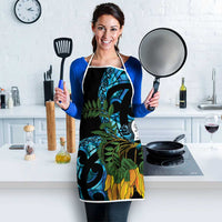 Turquoise New Zealand Kowhai And Piwakawaka Apron Maori Ngaru Paua Shell - Polynesian Pride