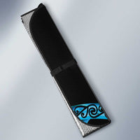 Turquoise New Zealand Kowhai And Piwakawaka Auto Sun Shade Maori Ngaru Paua Shell - Polynesian Pride