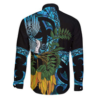 Turquoise New Zealand Kowhai And Piwakawaka Family Matching Off Shoulder Short Dress and Hawaiian Shirt Maori Ngaru Paua Shell