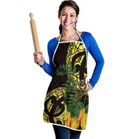 Yellow New Zealand Kowhai And Piwakawaka Apron Maori Ngaru Paua Shell - Polynesian Pride