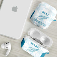 Custom New Zealand Silver Fern Football AirPods Case Come On All White LT14 - Polynesian Pride