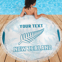 Custom New Zealand Silver Fern Football Beach Blanket Come On All White
