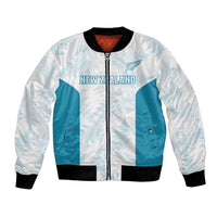 Custom New Zealand Silver Fern Football Bomber Jacket Come On All White