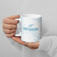 Custom New Zealand Silver Fern Football Ceramic Mug Come On All White - Polynesian Pride